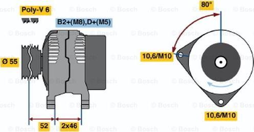 BOSCH 0 124 615 002 - Генератор www.autospares.lv