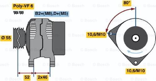 BOSCH 0 124 615 027 - Генератор www.autospares.lv