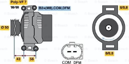 BOSCH 0 124 625 017 - Ģenerators www.autospares.lv