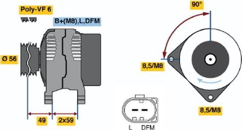 BOSCH 0 124 315 013 - Ģenerators www.autospares.lv