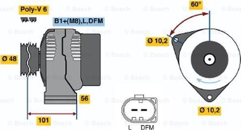 BOSCH 0 124 325 045 - Ģenerators autospares.lv