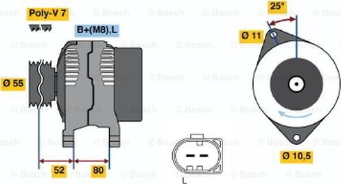 BOSCH 0 124 325 053 - Ģenerators www.autospares.lv