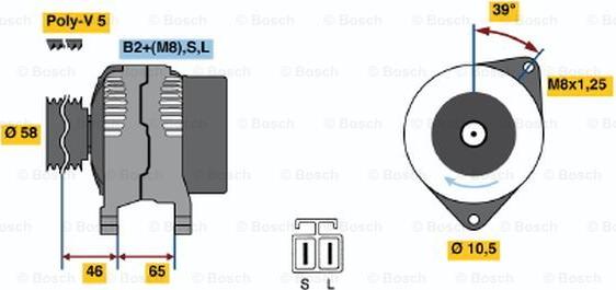 BOSCH 0 124 325 008 - Ģenerators www.autospares.lv