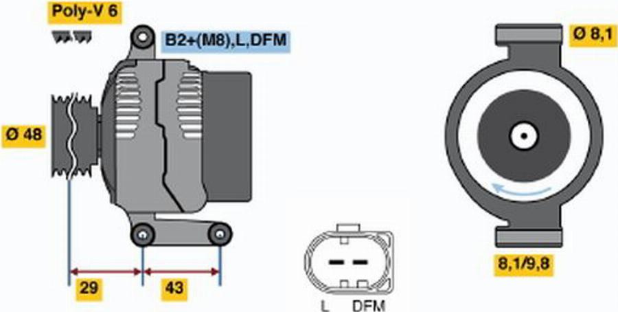 BOSCH 0 124 325 108 - Ģenerators www.autospares.lv