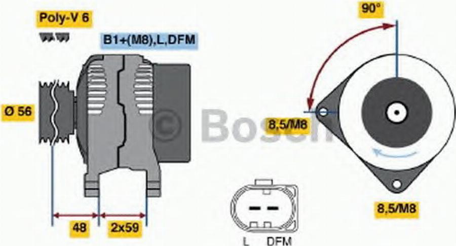 BOSCH 0124325138 - Piedziņas skriemelis, Ģenerators www.autospares.lv