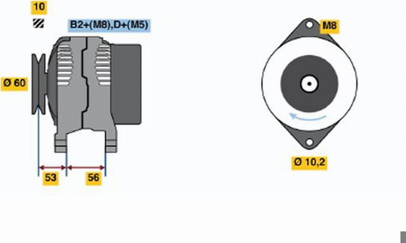 BOSCH 0 124 225 025 - Ģenerators autospares.lv