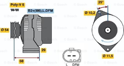 BOSCH 0 124 225 020 - Генератор www.autospares.lv