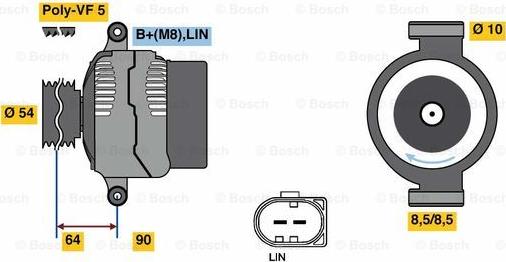 BOSCH 0 125 811 020 - Ģenerators www.autospares.lv