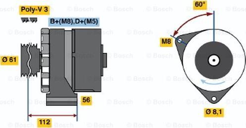 BOSCH 0 120 469 011 - Alternator www.autospares.lv