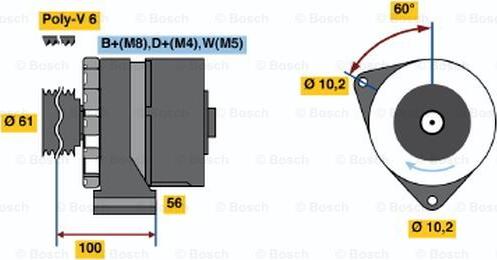 BOSCH 0 120 469 853 - Alternator www.autospares.lv