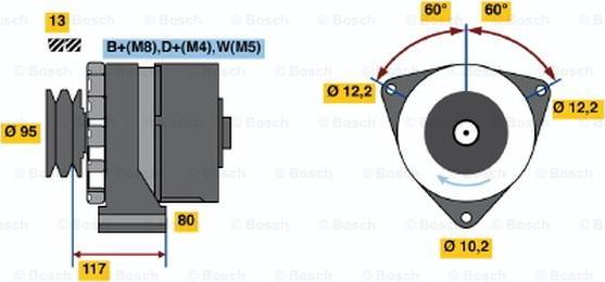 BOSCH 0 120 469 101 - Генератор www.autospares.lv