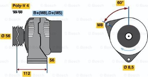 BOSCH 0 120 485 047 - Генератор www.autospares.lv