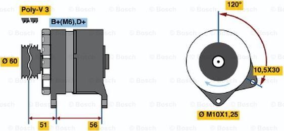 BOSCH 0 120 488 274 - Ģenerators www.autospares.lv