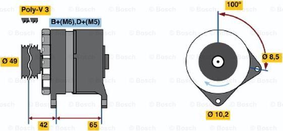 BOSCH 0 120 339 547 - Генератор www.autospares.lv