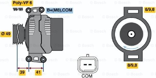 BOSCH 0 121 615 010 - Alternator www.autospares.lv