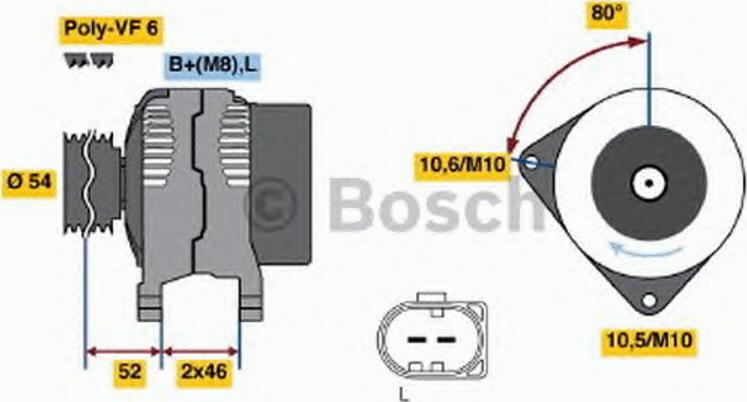 BOSCH 0 121 615 028 - Шкив генератора, муфта www.autospares.lv