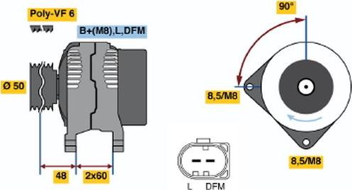 BOSCH 0 121 715 042 - Alternator www.autospares.lv