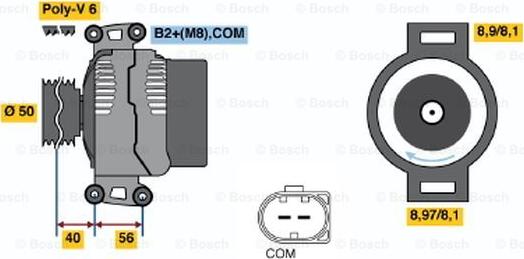 BOSCH 0 121 715 006 - Генератор www.autospares.lv