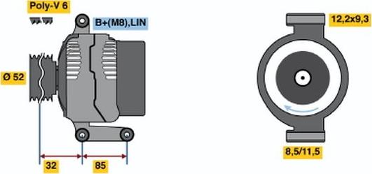 BOSCH 0 121 715 032 - Генератор www.autospares.lv