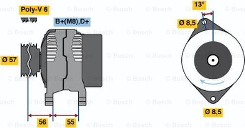 BOSCH 0 123 545 001 - Ģenerators www.autospares.lv