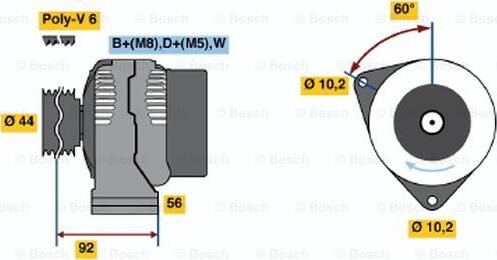 BOSCH 0 123 545 004 - Генератор www.autospares.lv