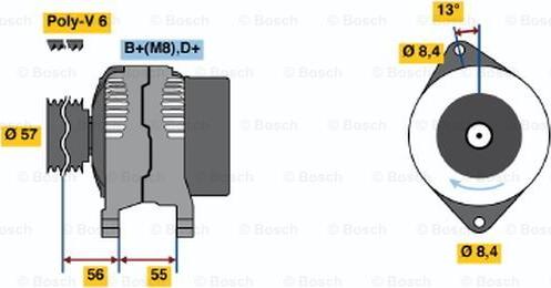 BOSCH 0 123 500 004 - Генератор www.autospares.lv