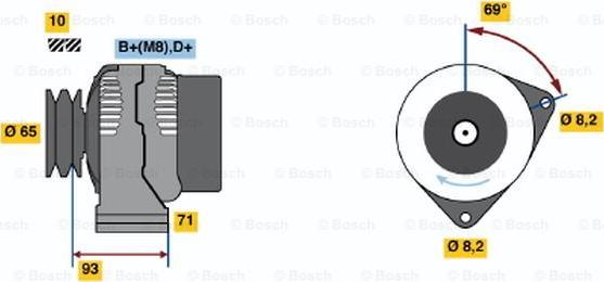 BOSCH 0 123 500 005 - Генератор www.autospares.lv