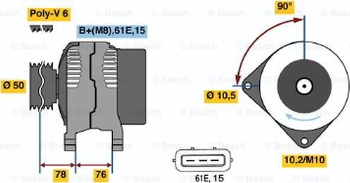 BOSCH 0 123 515 004 - Ģenerators autospares.lv