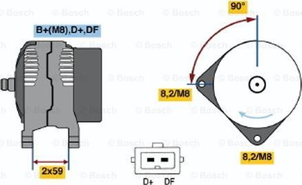 BOSCH 0 123 515 018 - Генератор www.autospares.lv