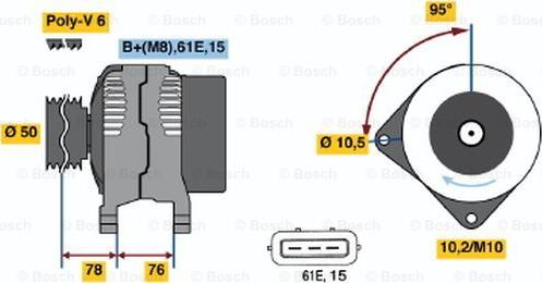 BOSCH 0 123 515 022 - Ģenerators autospares.lv