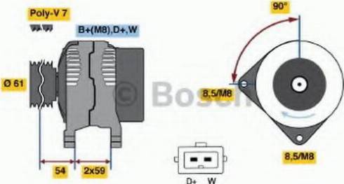 BOSCH 0 123 510 007 - Alternator www.autospares.lv