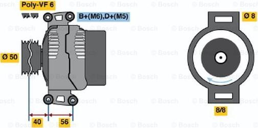 BOSCH 0 123 510 108 - Ģenerators www.autospares.lv