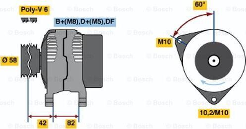 BOSCH 0 123 520 003 - Ģenerators www.autospares.lv