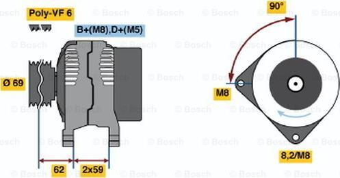 BOSCH 0 123 520 014 - Ģenerators www.autospares.lv