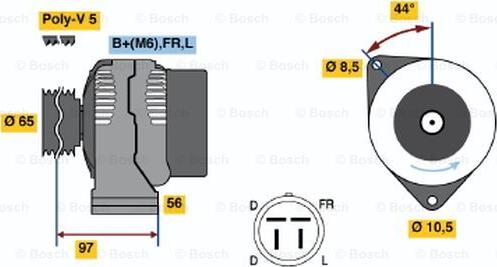 BOSCH 0 123 115 014 - Генератор www.autospares.lv