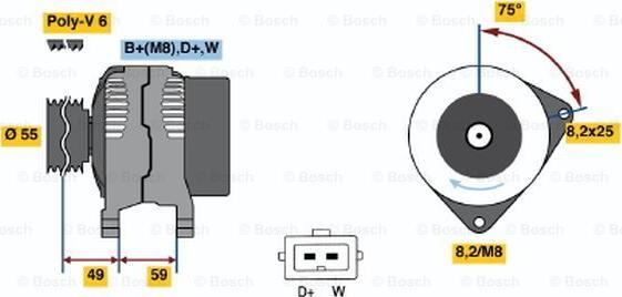 BOSCH 0 123 320 002 - Alternator www.autospares.lv