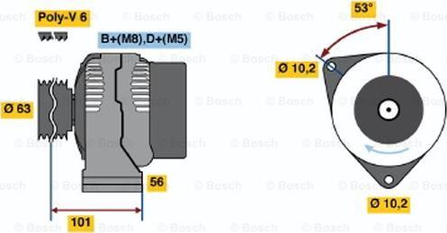 BOSCH 0 986 040 211 - Генератор www.autospares.lv