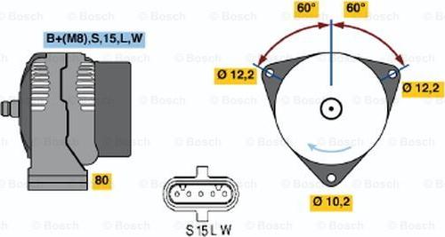 BOSCH 0 123 525 504 - Ģenerators www.autospares.lv