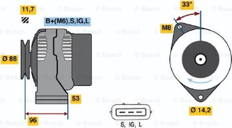 BOSCH 0 123 325 008 - Генератор www.autospares.lv