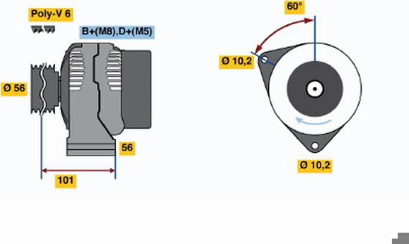 BOSCH 0123320061 - Генератор www.autospares.lv