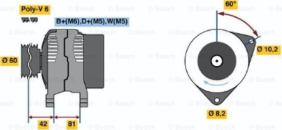 BOSCH 0 123 320 014 - Генератор www.autospares.lv