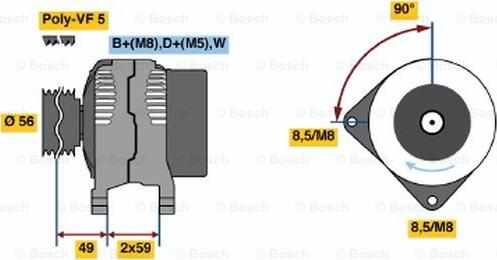 BOSCH 0 123 320 033 - Генератор www.autospares.lv