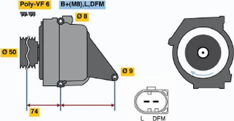 BOSCH 0 122 0AA 0B0 - Генератор www.autospares.lv