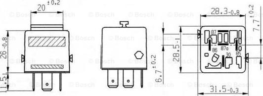 BOSCH 0 332 209 216 - Relejs, Skaņas signāls www.autospares.lv