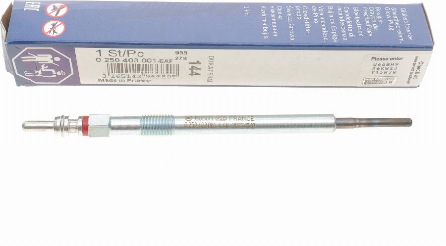 BOSCH 0 250 403 001 - Kvēlsvece www.autospares.lv