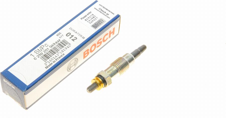 BOSCH 0 250 201 049 - Свеча накаливания www.autospares.lv