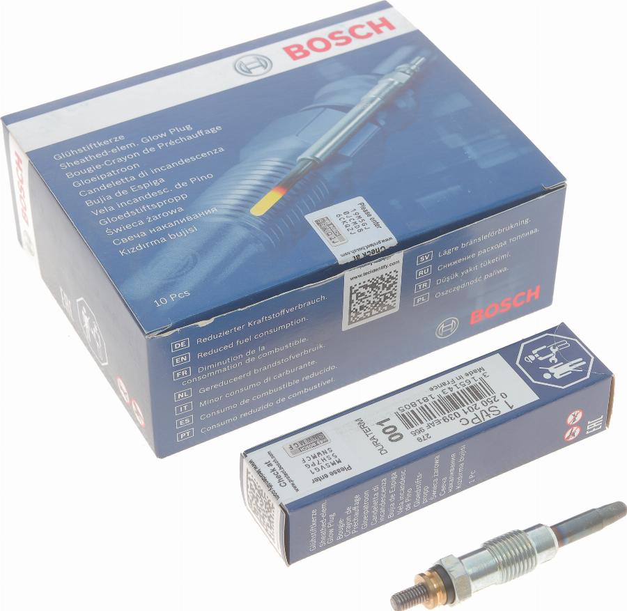 BOSCH 0 250 201 039 - Glow Plug www.autospares.lv