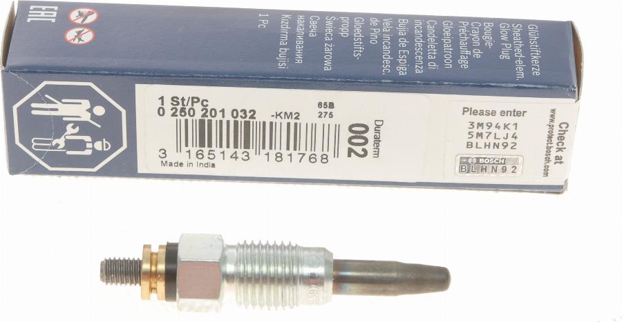 BOSCH 0 250 201 032 - Glow Plug www.autospares.lv