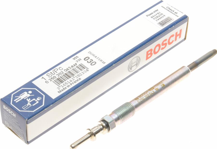 BOSCH 0 250 202 043 - Kvēlsvece www.autospares.lv