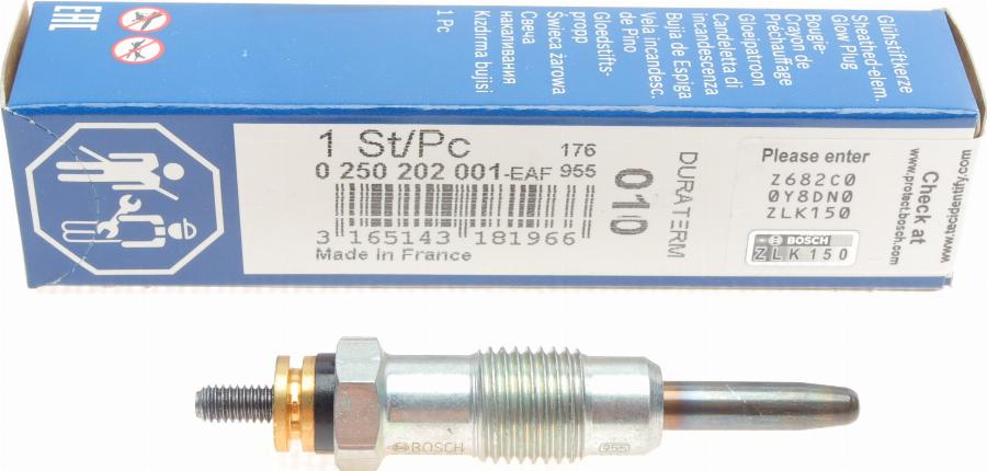 BOSCH 0 250 202 001 - Glow Plug www.autospares.lv